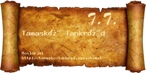 Tamaskó Tankréd névjegykártya